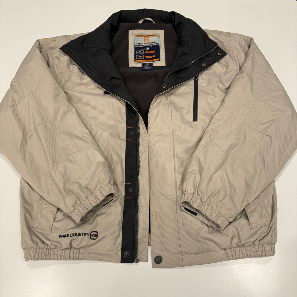 Free Country Mountain Extreme Series Tan Ripstop‎ Fleece Lined Jacket Mens Large